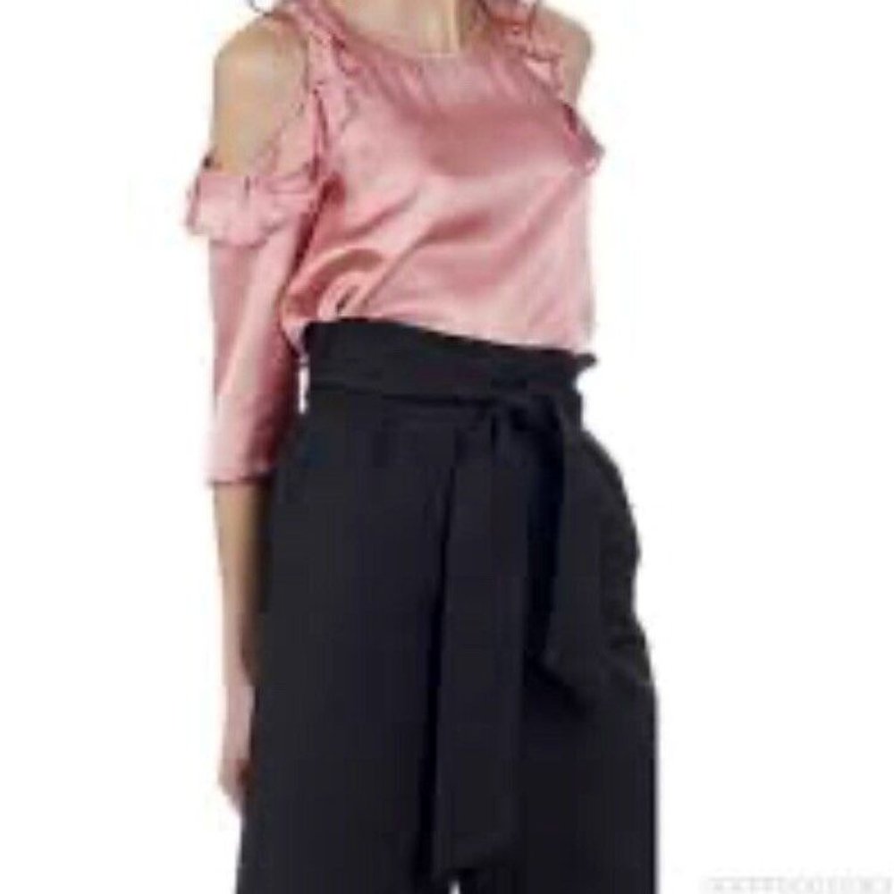 Pink Satin Top Claudie Pierlot Beline Size 38FR New with tags